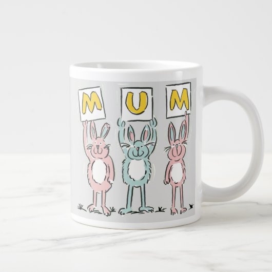 Cadeau voor het ontwerp van mum Fun Rabbits Grote Koffiekop (Rechts)