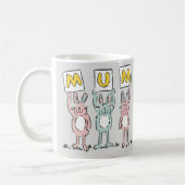 Cadeau voor het ontwerp van mum Fun Rabbits Koffiemok (Links)