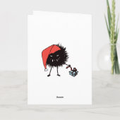 Cadeau voor het openen van de boze kerstbeker feestdagen kaart (Achterkant)