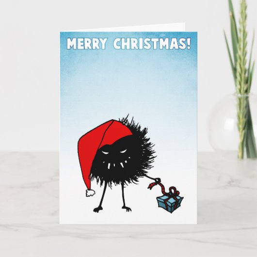 Cadeau voor het openen van de boze kerstbeker feestdagen kaart (Voorkant)