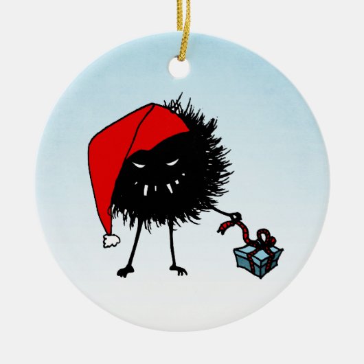 Cadeau voor het openen van de boze kerstbeker keramisch ornament (Voorkant)