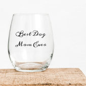 Cadeau voor hond-liefhebbende mama vader foto naam wijnglas zonder voet