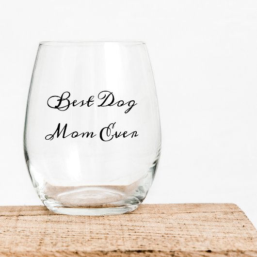 Cadeau voor hond-liefhebbende mama vader foto naam wijnglas zonder voet