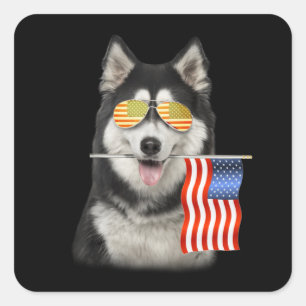 cadeau voor honden   Amerikaanse Hoesse vlag Gifts Vierkante Sticker