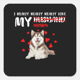 cadeau voor honden | Ik hou echt van mijn man Vierkante Sticker