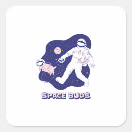 Cadeau voor hondenliefhebbers | Cartoon astronaut Vierkante Sticker