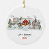 Cadeau voor Hulp in de Dorpsgemeenschap Bedankt Keramisch Ornament (Achterkant)