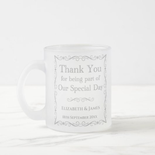 Cadeau voor huwelijksgasten matglas koffiemok (Links)