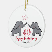 cadeau voor huwelijksolifant in ruby 40e bruidssch keramisch ornament (Links)