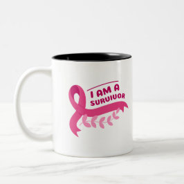 Cadeau voor kankerpatiënt Ik ben een Survivor Roze Tweekleurige Koffiemok