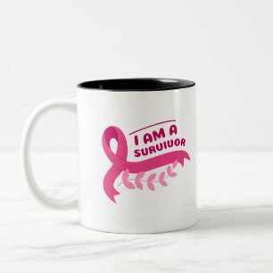 Cadeau voor kankerpatiënt Ik ben een Survivor Roze Tweekleurige Koffiemok
