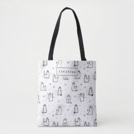 Cadeau voor kattenliefhebbers gepersonaliseerd tote bag
