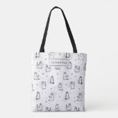 Cadeau voor kattenliefhebbers gepersonaliseerd tote bag (Achterkant)