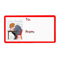 cadeau voor kerstbrieven label