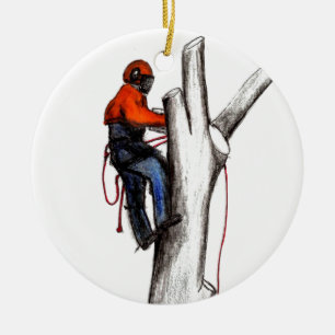 cadeau voor kerstcadeau voor chirurg rond Aborist  Keramisch Ornament