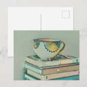 Cadeau voor koffie- en boekenliefhebbers briefkaart (Voorkant / Achterkant)