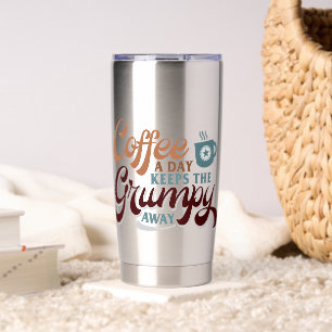 Cadeau voor koffieliefhebber: koffie per dag geïsoleerde drinkbeker