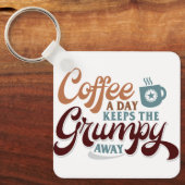 Cadeau voor koffieliefhebber: koffie per dag sleutelhanger (Voorkant)