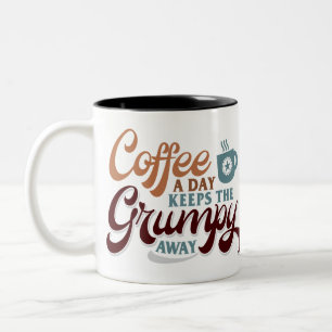 Cadeau voor koffieliefhebber: koffie per dag tweekleurige koffiemok