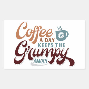 Cadeau voor koffieliefhebbers: koffie per dag rechthoekige sticker