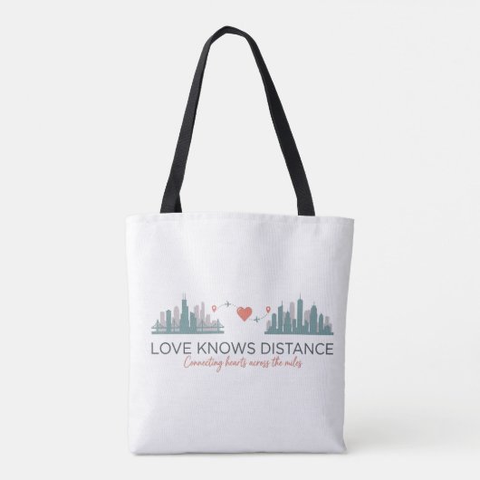 Cadeau voor koppels in een relatie op afstand tote bag (Achterkant)