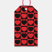 cadeau voor labels met zwarte en rode harten cadeaulabel (Voorkant)