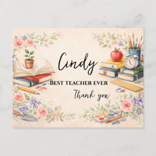 Cadeau voor leerkracht Bedankt   Einde schooljaar Briefkaart
