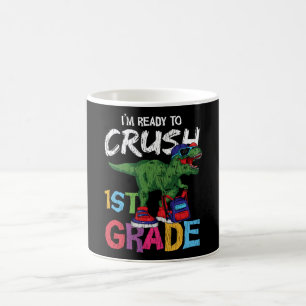 Cadeau voor leerling 1e klas dinosaurus terug naar koffiemok