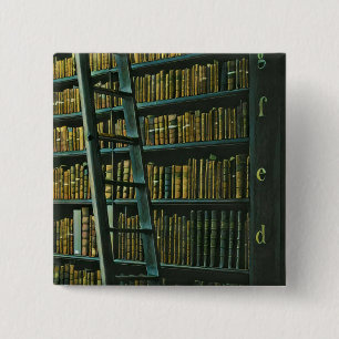 cadeau voor leesillustraties vierkante button 5,1 cm