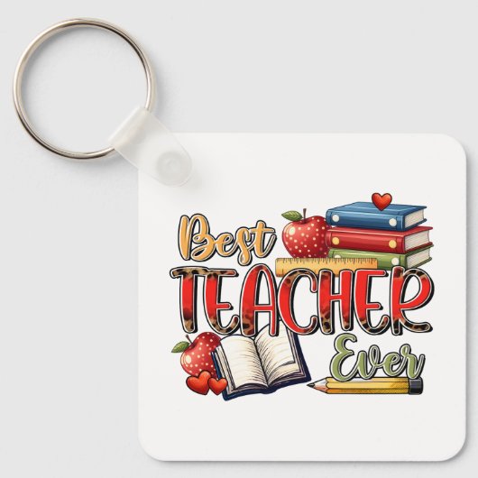 Cadeau voor leraar | Beste leraar ooit Sleutelhanger (Voorkant)