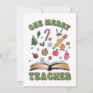 Cadeau voor leraar Één vrolijke leraar Notitiekaartje