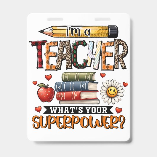 Cadeau voor leraar | Ik ben een leraar Badge (Voorzijde)
