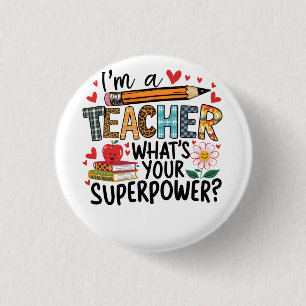Cadeau voor leraar Ik ben een leraar Ronde Button 3,2 Cm