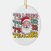 Cadeau voor leraar | Kerstman Leraar Keramisch Ornament (Rechts)