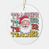 Cadeau voor leraar | Kerstman Leraar Keramisch Ornament (Links)