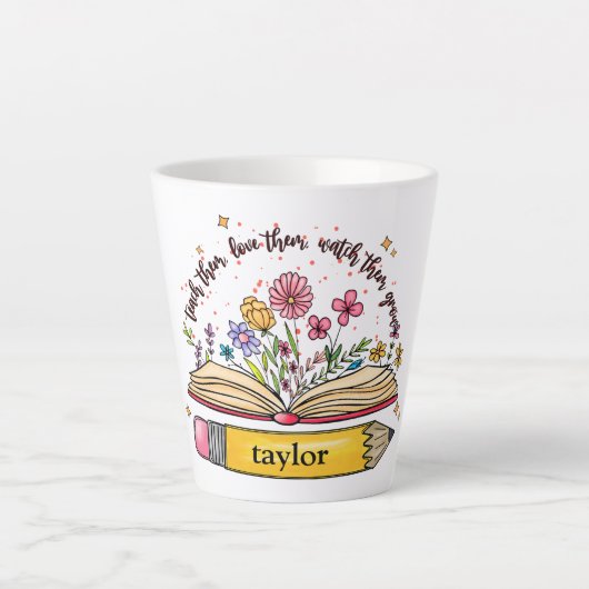 Cadeau voor leraar latte mok (Voorkant)