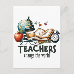 Cadeau voor leraar Leraren veranderen de wereld Briefkaart