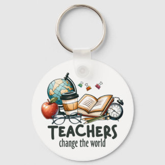 Cadeau voor leraar | Leraren veranderen de wereld Sleutelhanger