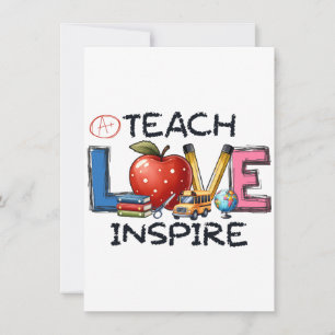 Cadeau voor leraar Liefde en inspiratie leren Notitiekaartje