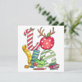 Cadeau voor leraar | Liefde Potlood Appel Kaart (Staand voorkant)