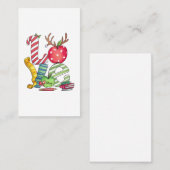 Cadeau voor leraar | Liefde Potlood Appel Visitekaartje (Voorkant / Achterkant)