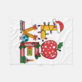 Cadeau voor leraar | Liefde Potlood Apple Boeken Fleece Deken (Voorkant (Horizontaal))