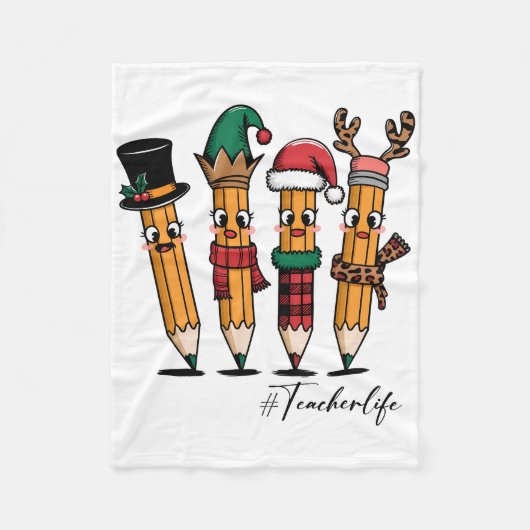 Cadeau voor leraar | Potlood leraar leven Fleece Deken (Voorkant)