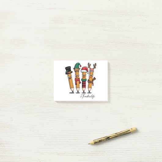 Cadeau voor leraar | Potlood leraar leven Post-it® Notes (Op bureau)