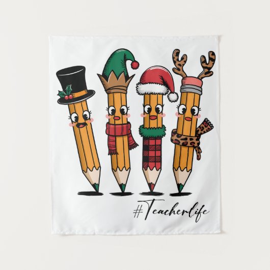 Cadeau voor leraar | Potlood leraar leven Wandkleed (Voorkant)