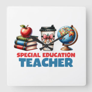 Cadeau voor leraar Speciaal onderwijs leraar Vierkante Klok