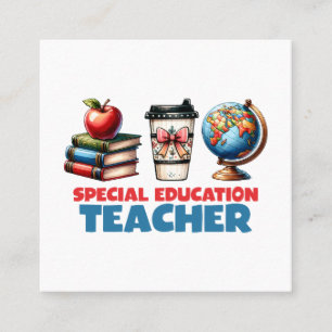 Cadeau voor leraar Speciaal onderwijs leraar Vierkante Visitekaartje