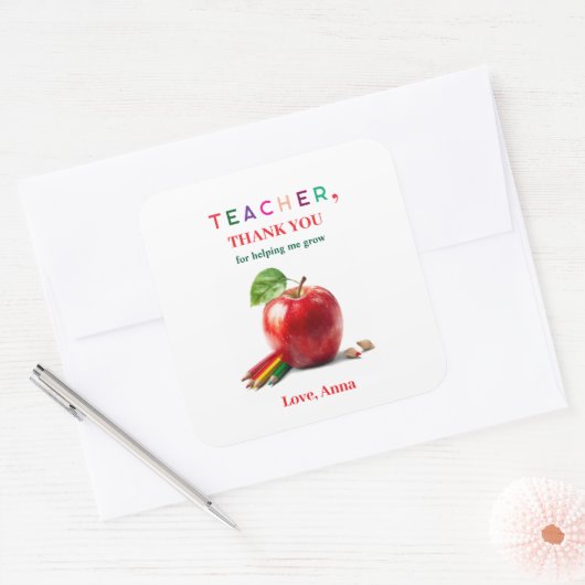 Cadeau voor leraar - sticker met bedankbericht (Envelop)