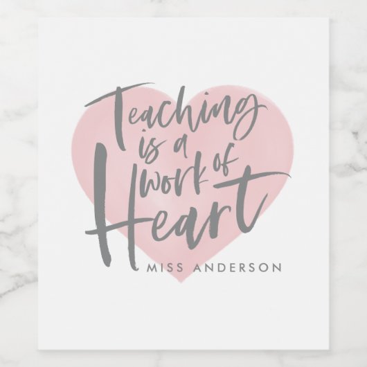 cadeau voor leraar wijn etiket (Enkel label)