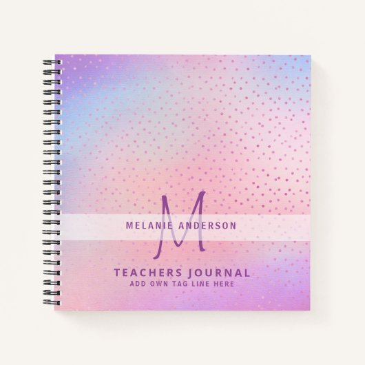 Cadeau voor leraren met monogram Bedankt einde sch Notitieboek (Voorkant)